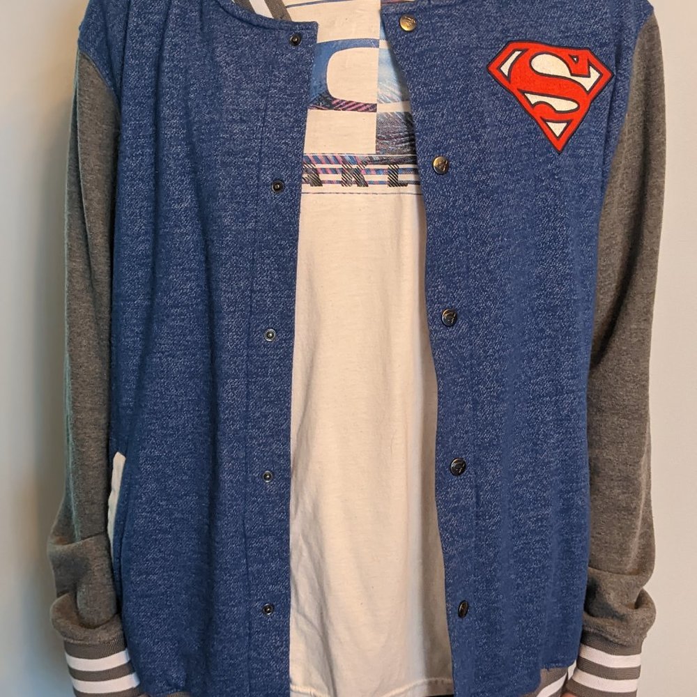 Superman Varsity Button-Up Jacket - image 8
